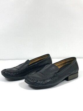Black Leather Loafers Women 7.5